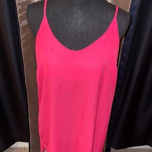 Hot pink loose fitting spaghetti strap dress